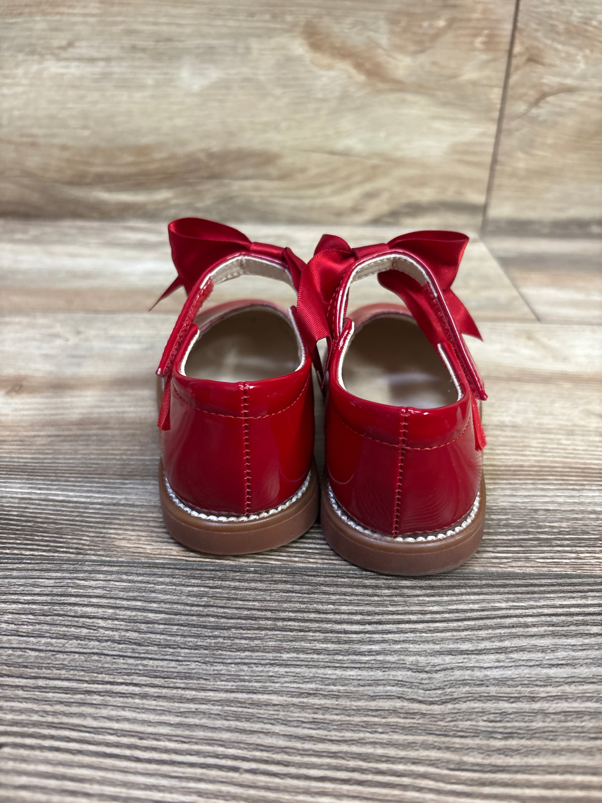 Felix & Flora Patent Leather Mary Jane Dress Shoes with Satin Bow Red sz 5c