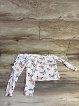Baby Gap 2pc Butterfly Pajama Set Cream sz 2T