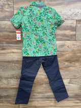 NEW Cat & Jack 3pc Floral Button-Up Set Green sz 5T