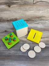 Lovevery Wooden Coin Bank with Carrot Lid