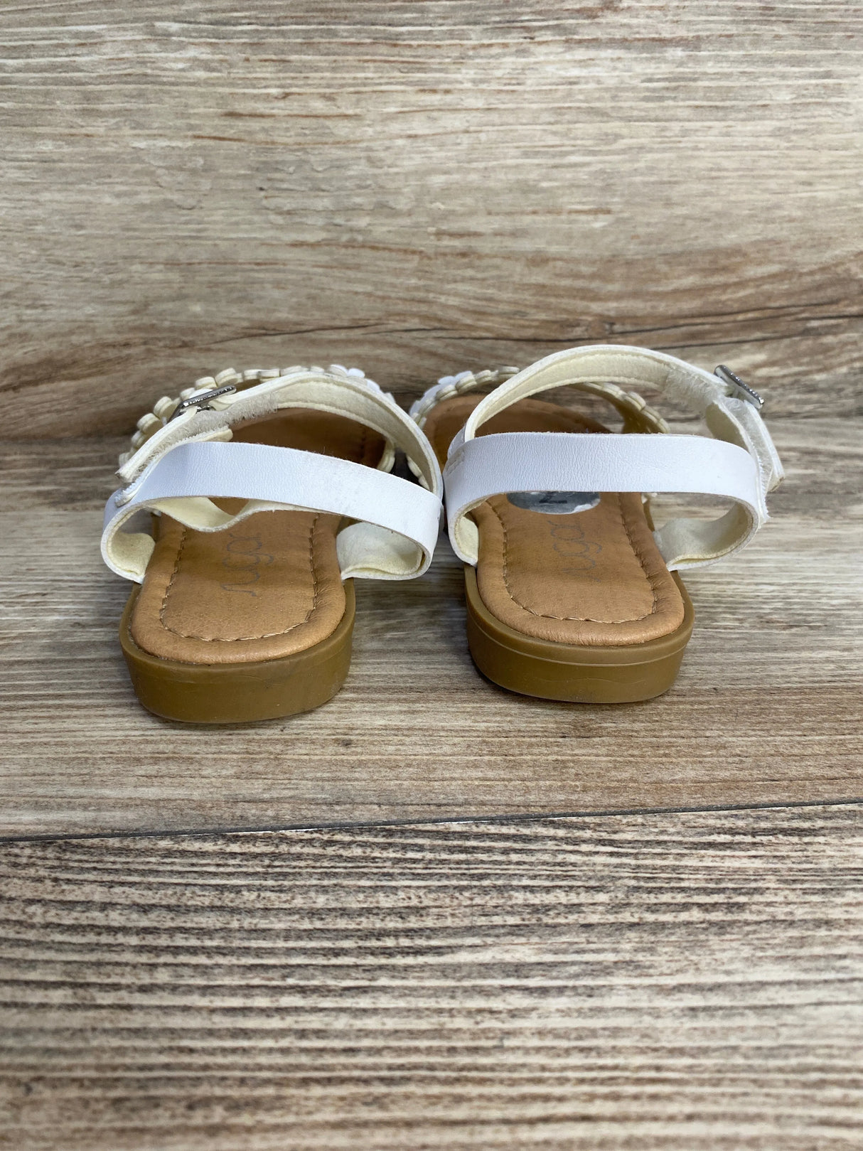 Sugar Ibby Floral Chop Cut Out Sandals White sz 7c
