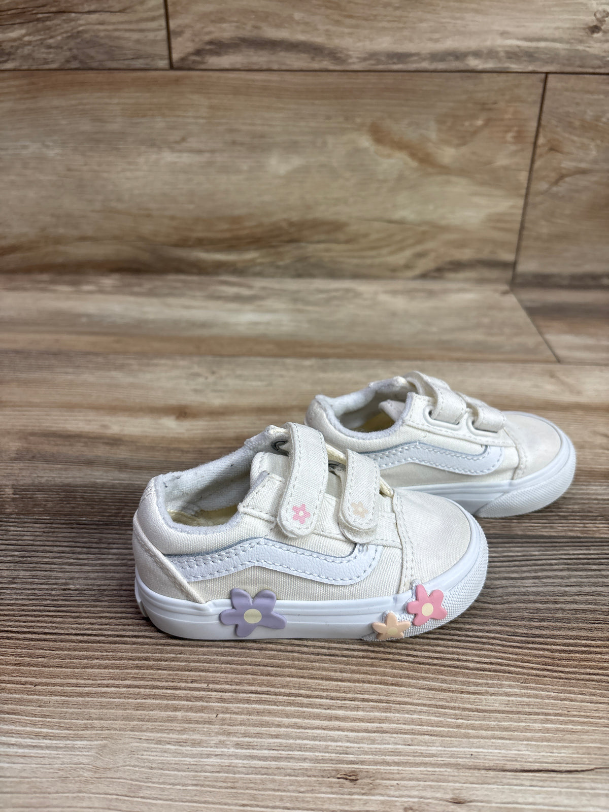 Vans Old Skool V Floral Cream Sneakers sz 5c