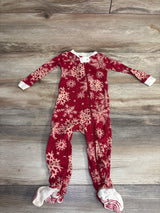 NEW Burt's Bees Organic Snowflake Sleeper Red sz 6-9m
