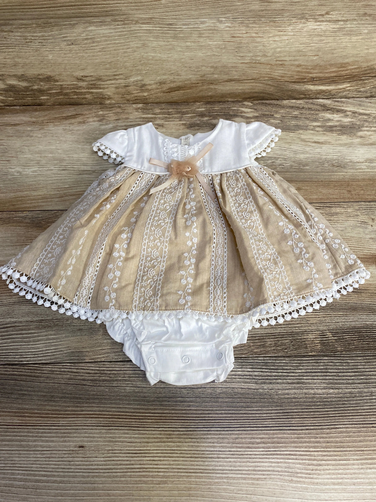 Babydola Embroidered Bodysuit Dress White sz 3m - Me n Mommy To Be