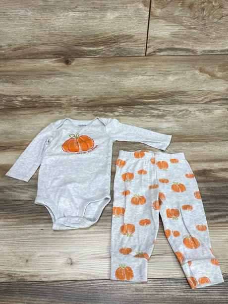 Just One You 'Hello Pumpkin' LS Bodysuit & Pants Grey Sz 9m - Me n Mommy To Be