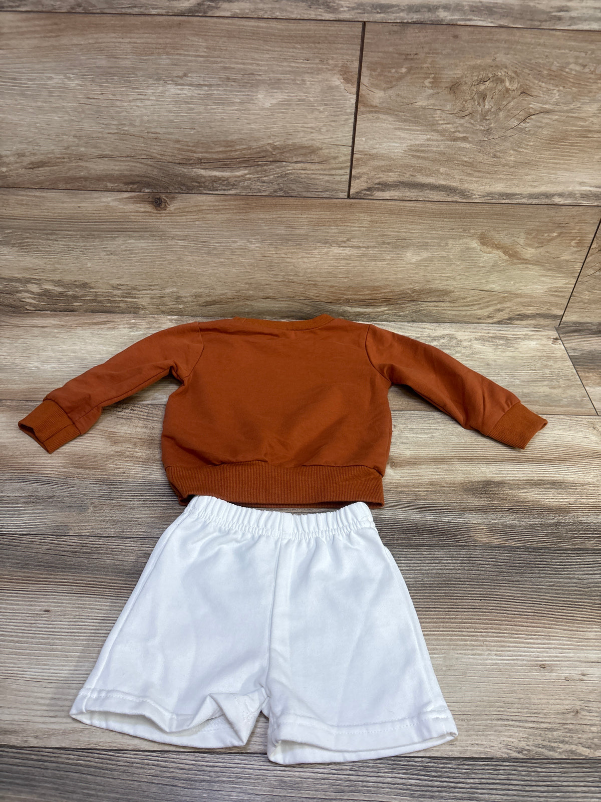UACY 2pc  Farm Fresh Autumn Harvest Sweatshirt & Shorts Set Brown sz 12-18m