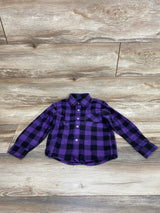 Purple Buffalo Flannel Shirt Long Sleeve Button Up