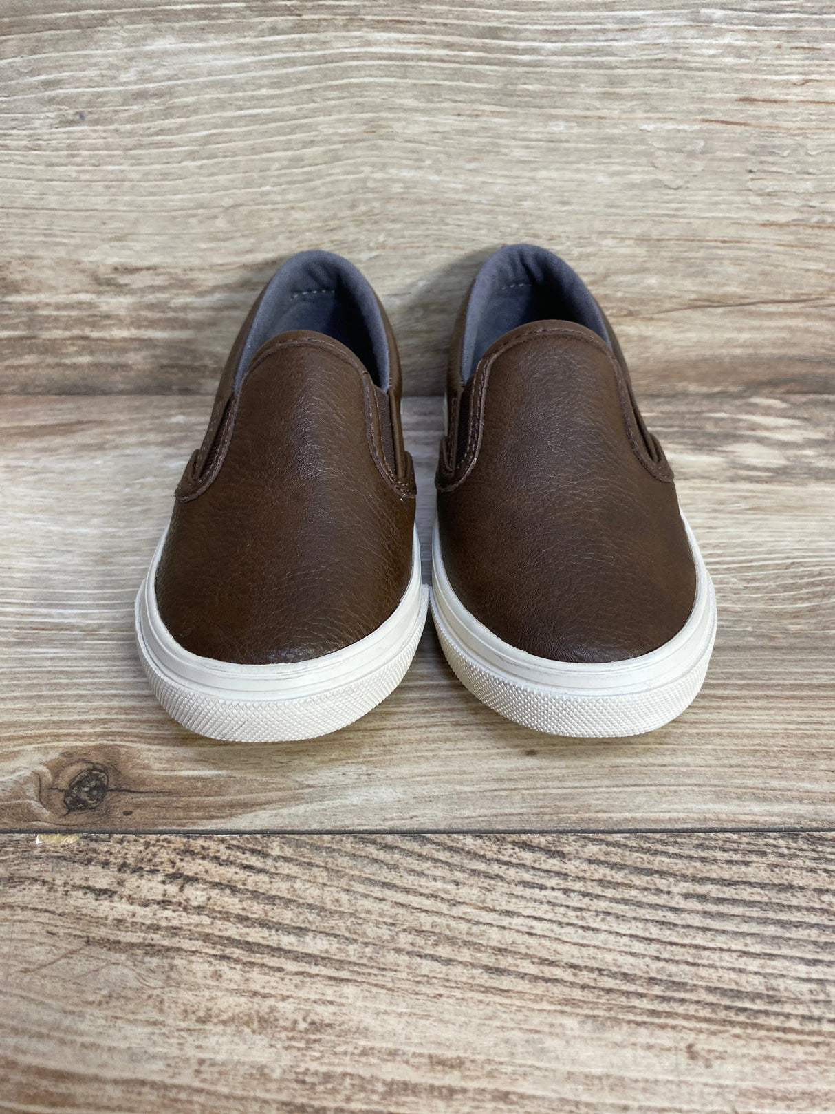 Old Navy Faux-Leather Slip-On Sneakers Brown Sz 7c