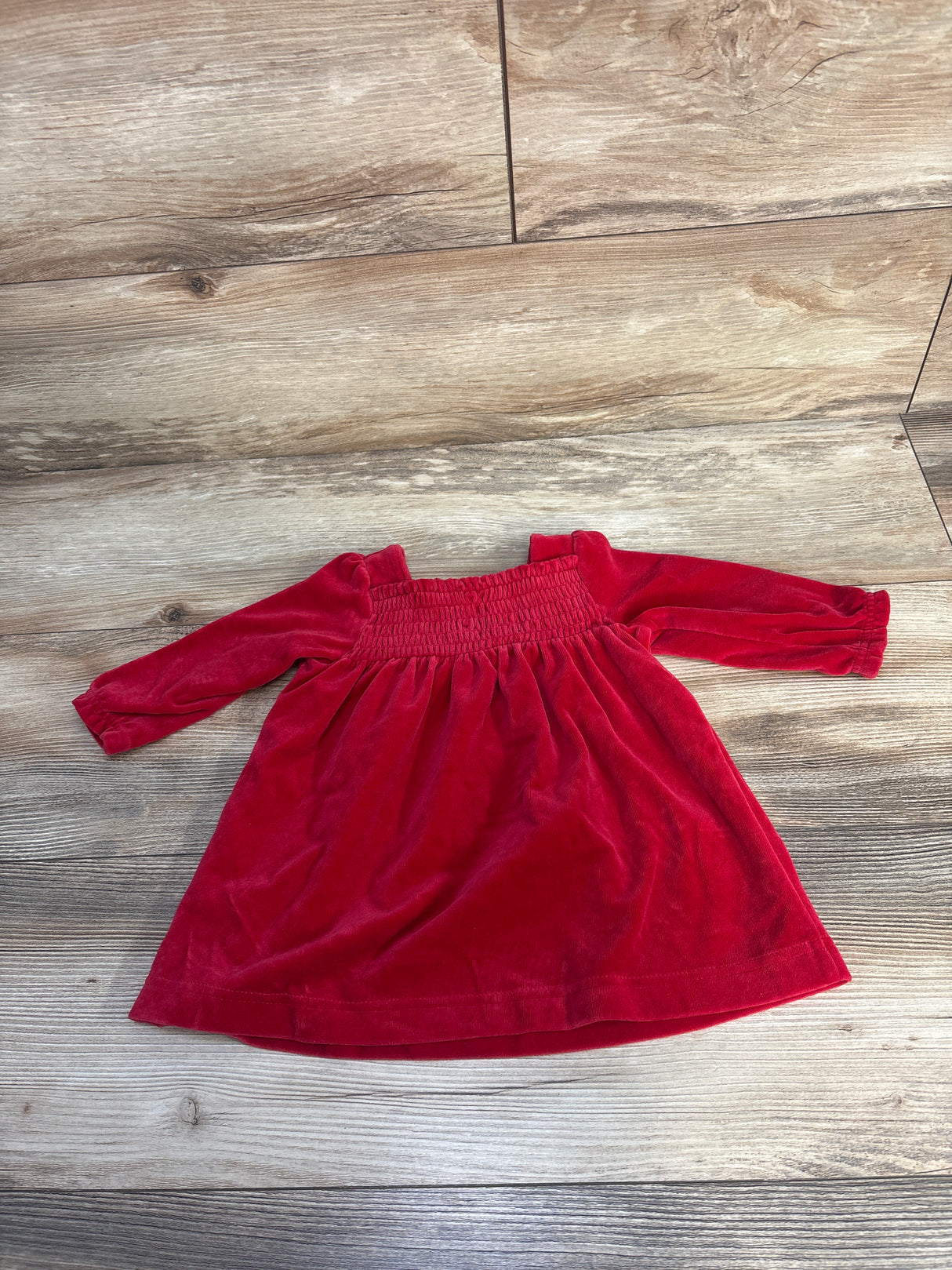 Hanna Andersson Velvet Smocked Dress Red sz 6-9m
