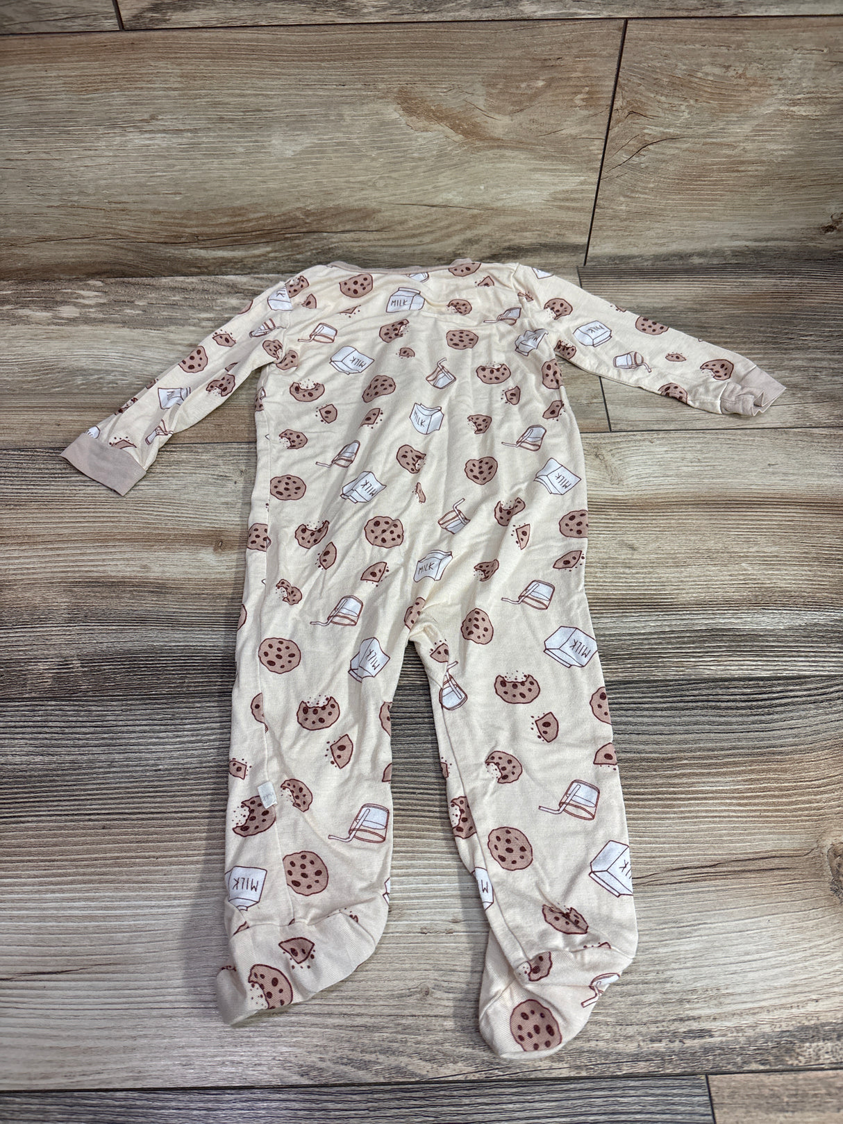 Milkberry Bamboo Cookies & Milk Footie Beige sz 3-6m