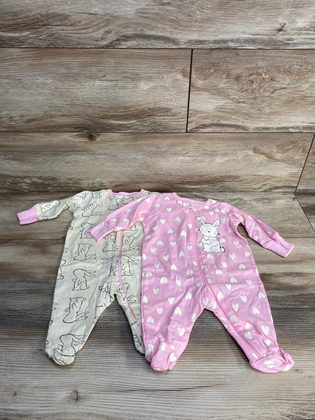 Gerber 2pk Sleepers Pink/Cream sz Newborn