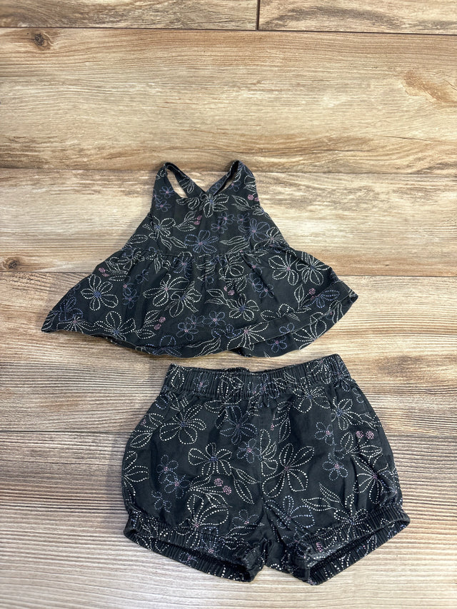 Carter's 2pc Floral Top & Shorts Black sz 6m - Me n Mommy To Be