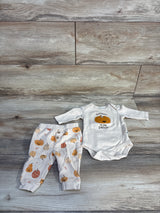 Rabbit + Bear Organic 2pc Cutest Pumpkin In The Patch Set Cream sz 0-3m