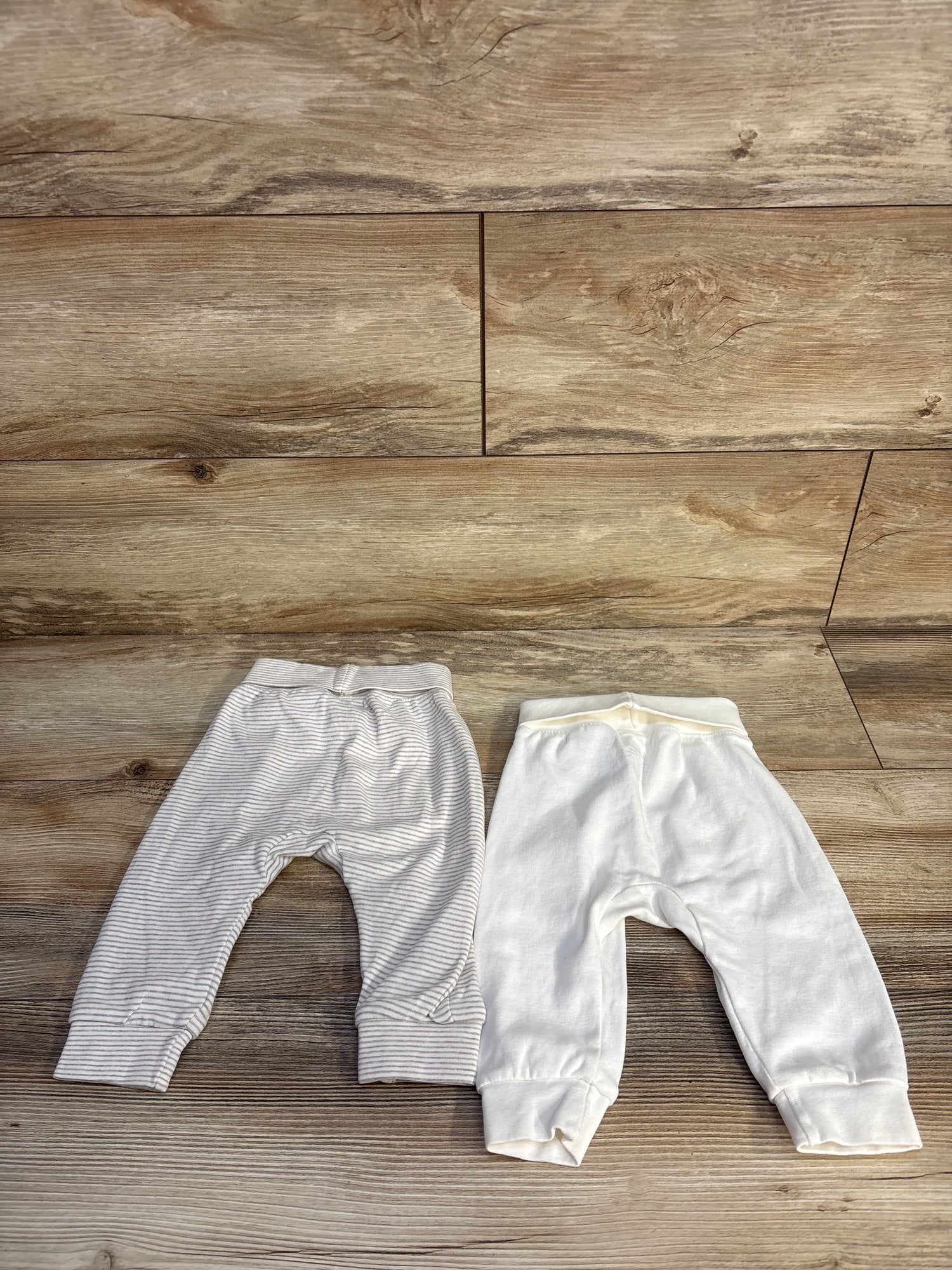 H&M Organic 2pk Foldover Pants White sz 9m