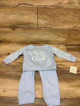NEW Cloud Island 2pc New To The Crew Sweatshirt & Pants Set Blue sz 18m