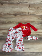 3pc My First Christmas Bodysuit Set Red sz 6-12m