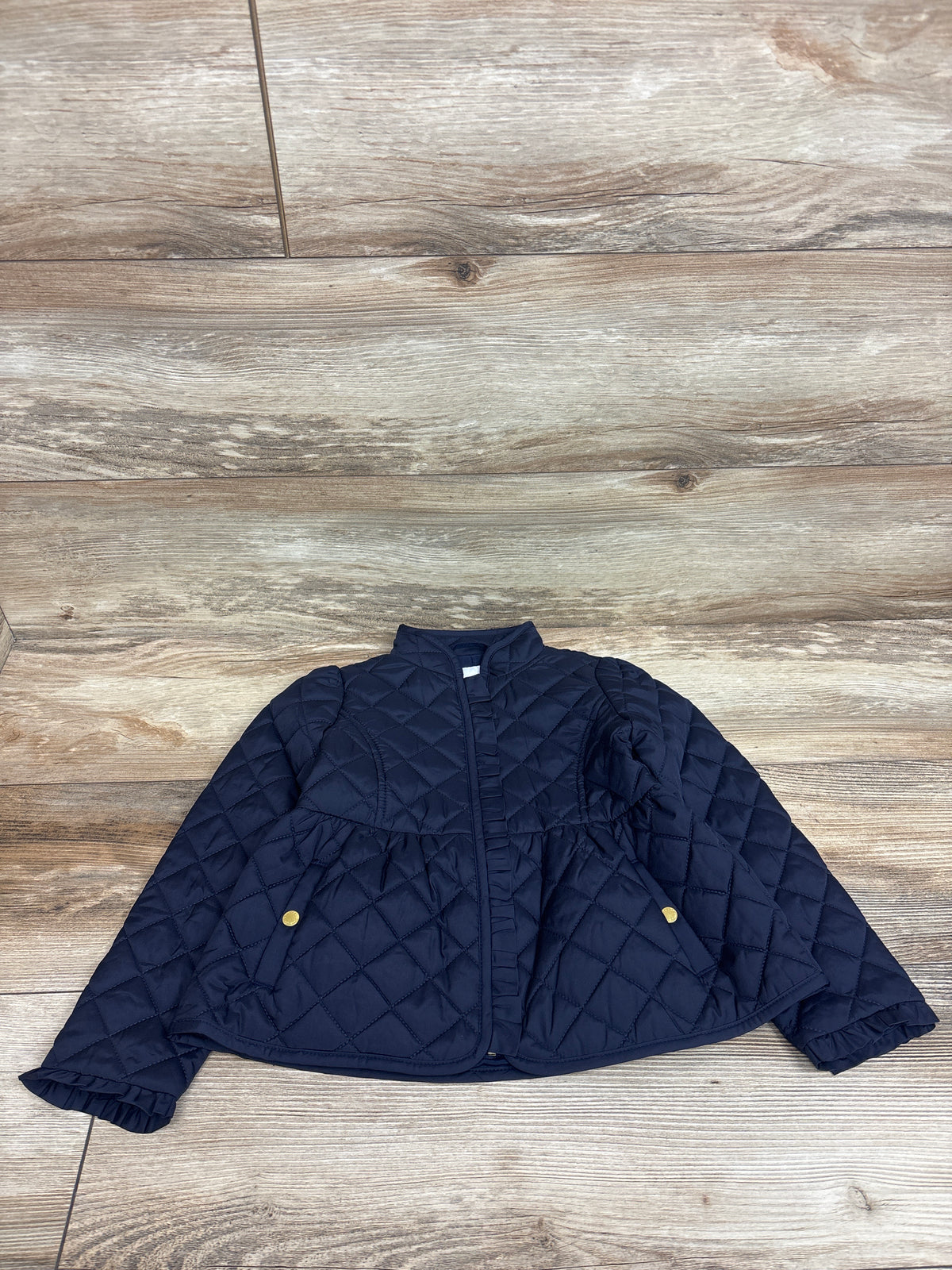 Janie & Jack Quilted Peplum Barn Jacket Navy sz 3-4T