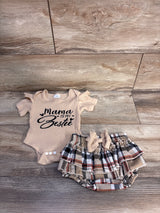 Mama is My Bestie 2pc Ribbed Bodysuit & Bloomer Tan sz 1-3m
