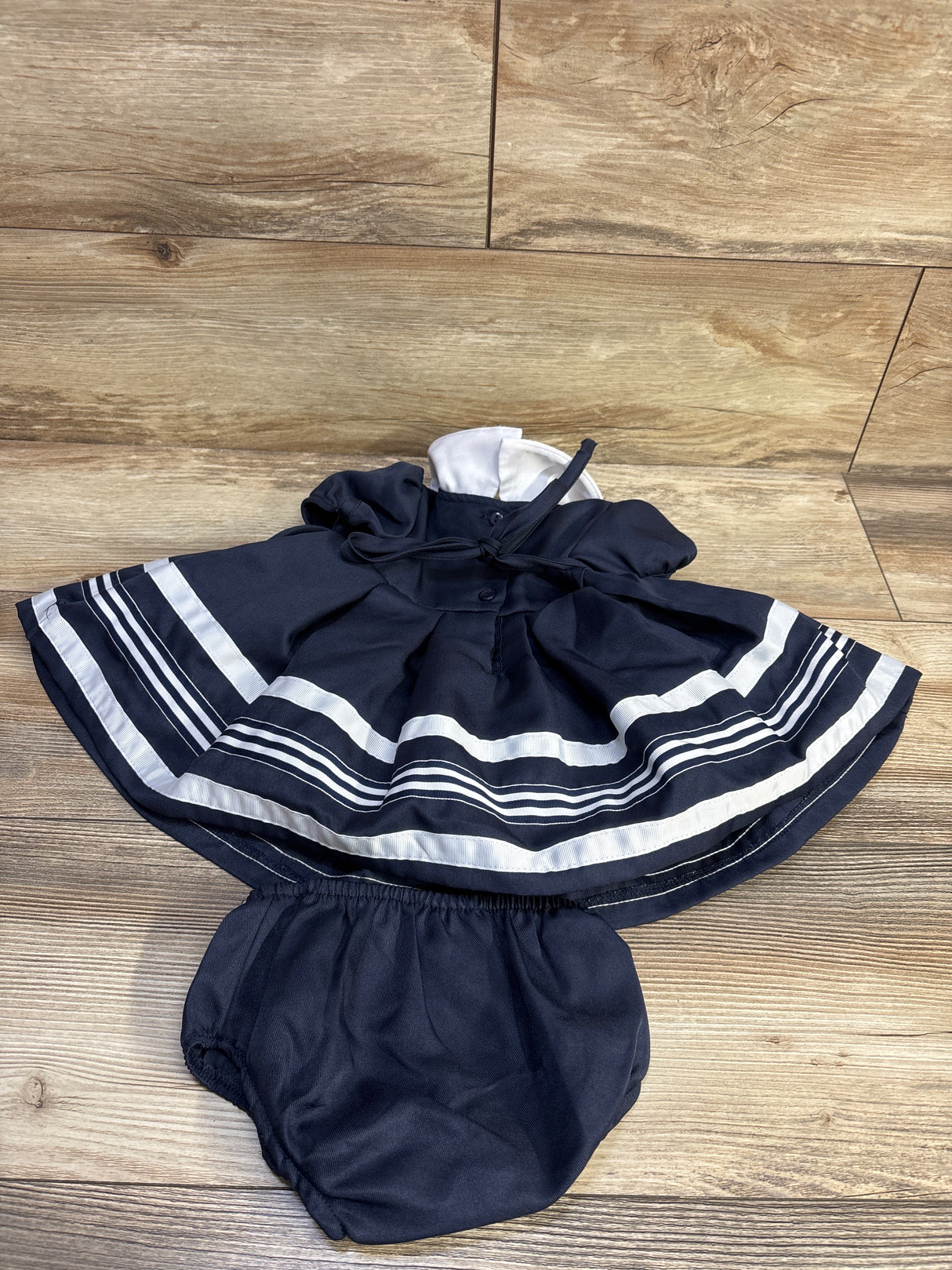 Rare Editions 2pc Sailor Dress & Bloomers Navy sz 6-9m