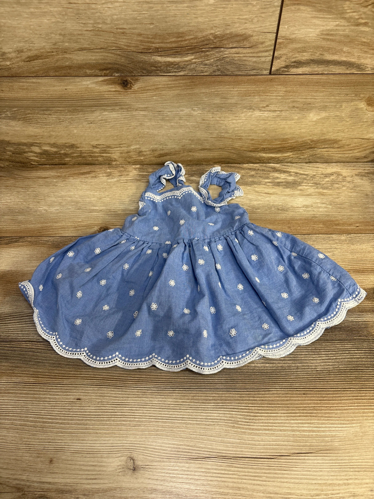 Cat & Jack Eyelet Embroidered Dress Blue sz 18m