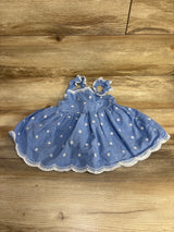 Cat & Jack Eyelet Embroidered Dress Blue sz 18m