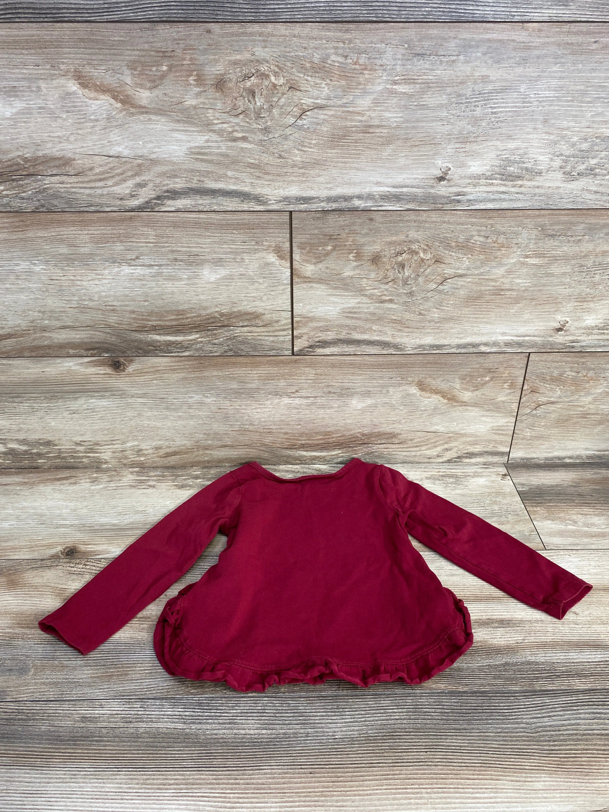 Long Sleeve Deer Christmas Shirt Burgundy sz 18m