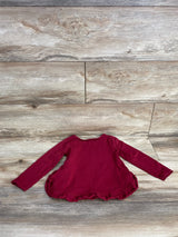 Long Sleeve Deer Christmas Shirt Burgundy sz 18m