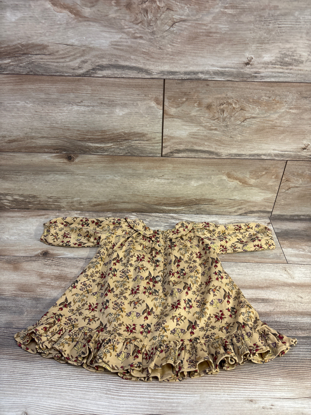 Kate Quinn Long Sleeve Ruffle Dress Yellow sz 6-12m