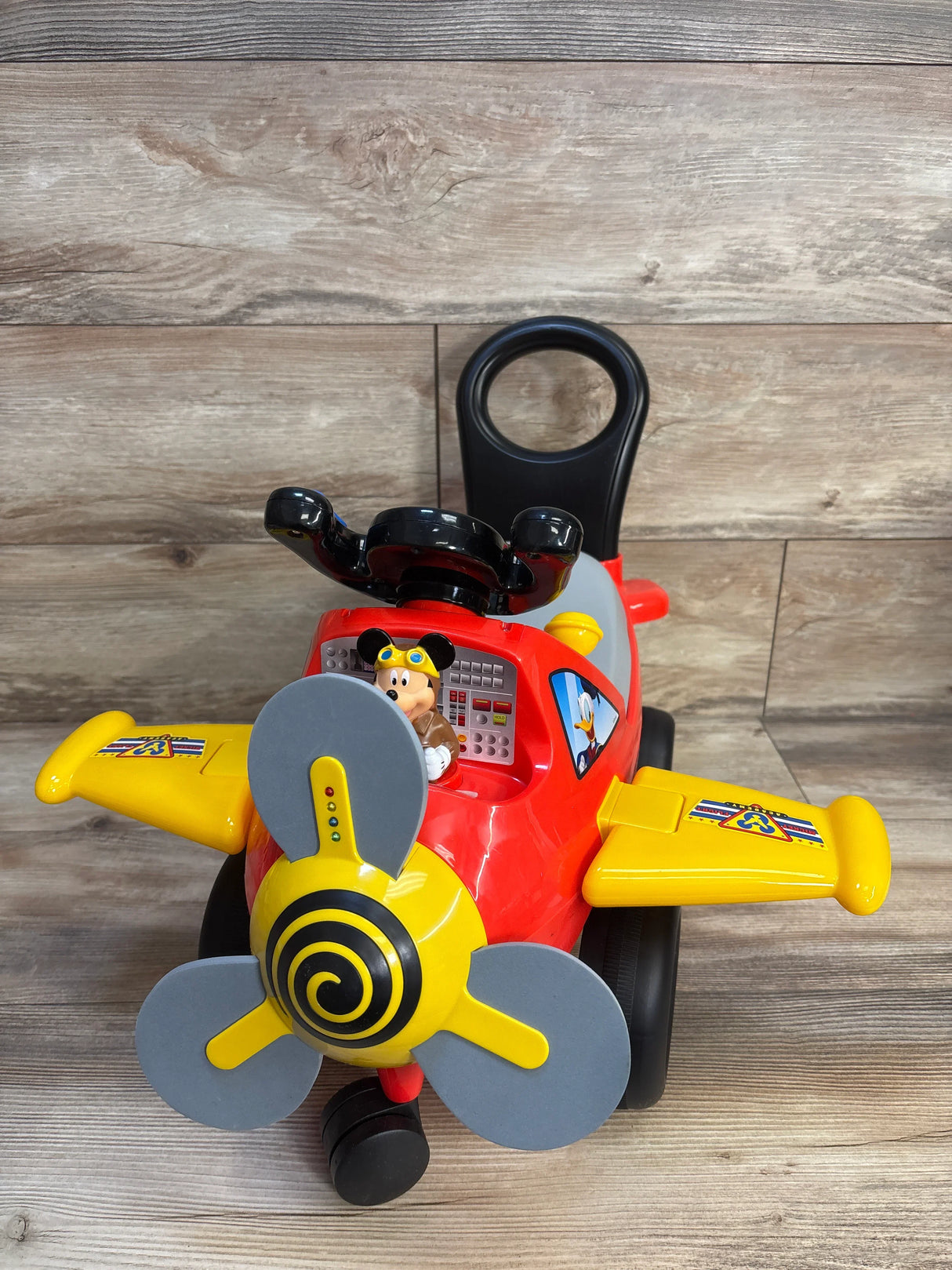 Kiddieland Mickey Mouse Lights 'N' Sounds Activity Plane Ride On