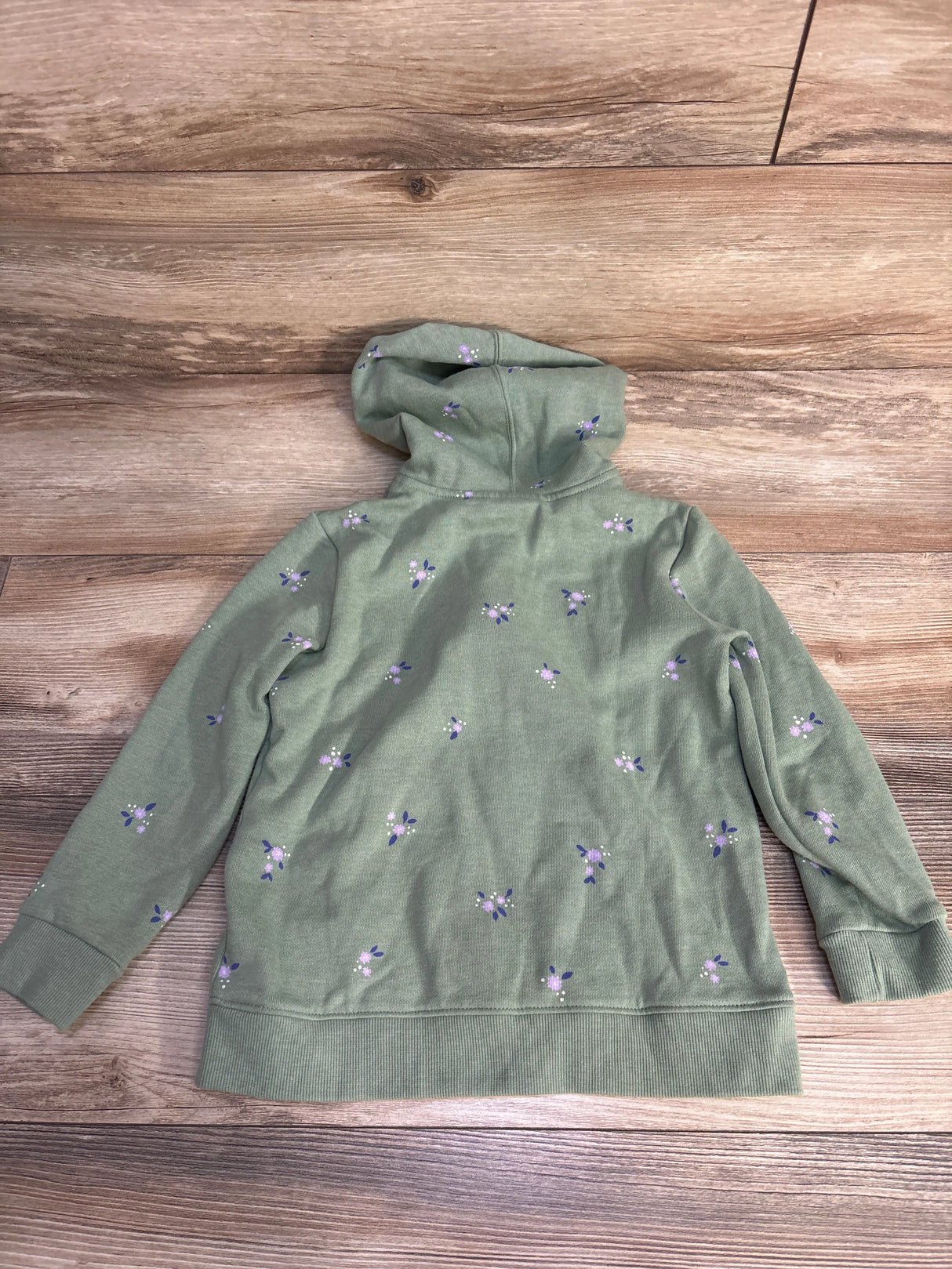Cat & Jack Floral Full Zip Hoodie Green sz 4-5T - Me n Mommy To Be