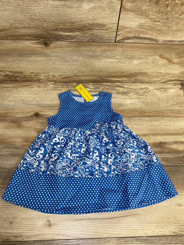 NEW Shein Polka Dot Floral Tank Dress Blue sz 12-18m - Me n Mommy To Be
