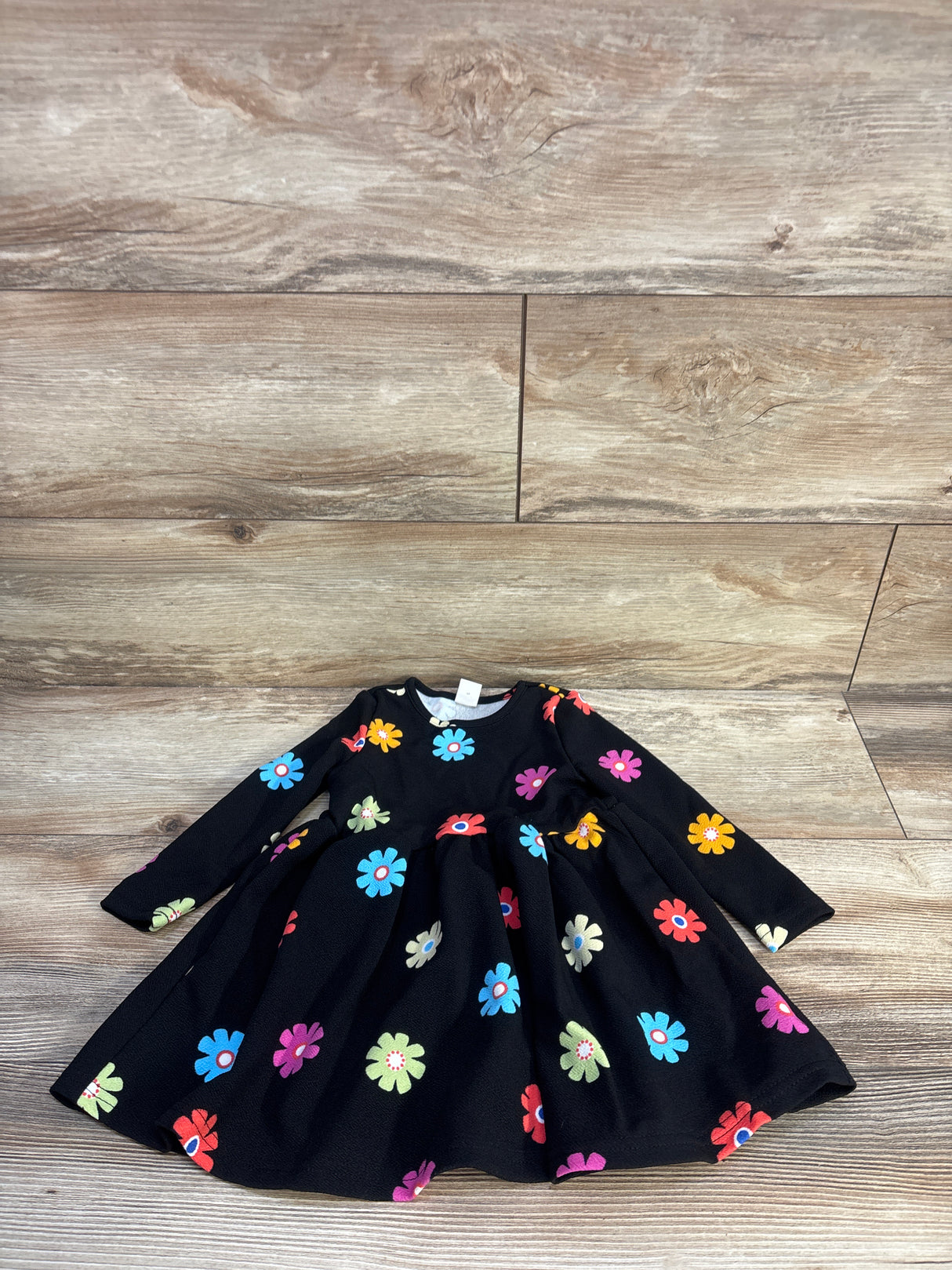 Shein Floral Long Sleeve Dress Black sz 12-18m