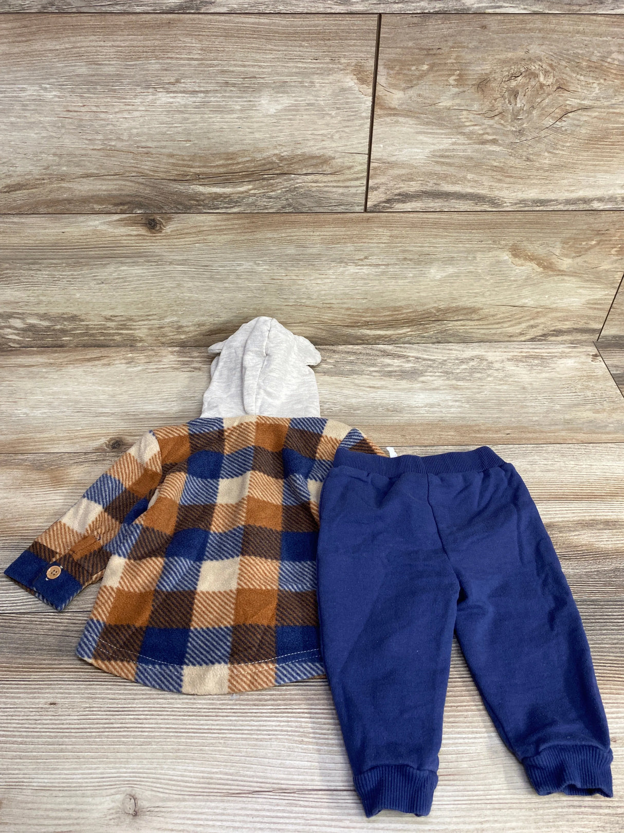 Disney Baby Mickey Mouse plaid Button Jacket Brown sz 3-6m