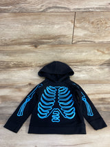 Old Navy Skeleton Pull Over Hoodie Black sz 18-24m