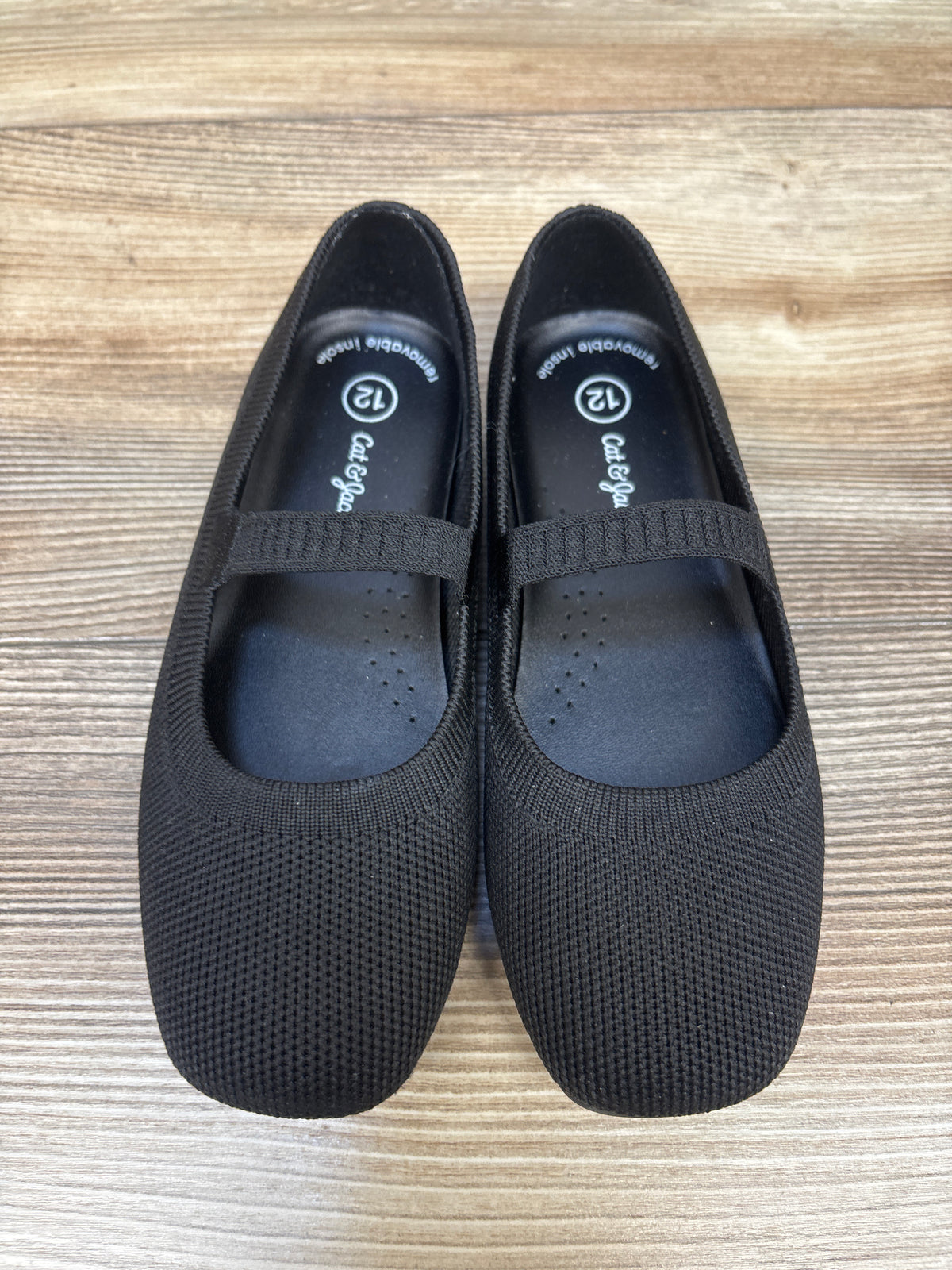 Cat & Jack Dion Knit Ballet Flats Black sz 12c