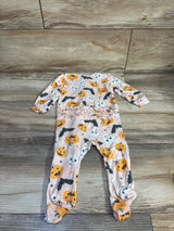 Milkberry Bamboo Halloween Print Ruffle Footie Pink sz 3-6m