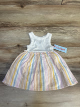 NEW Cat & Jack Striped Multicolored Tank Dress White sz 12m