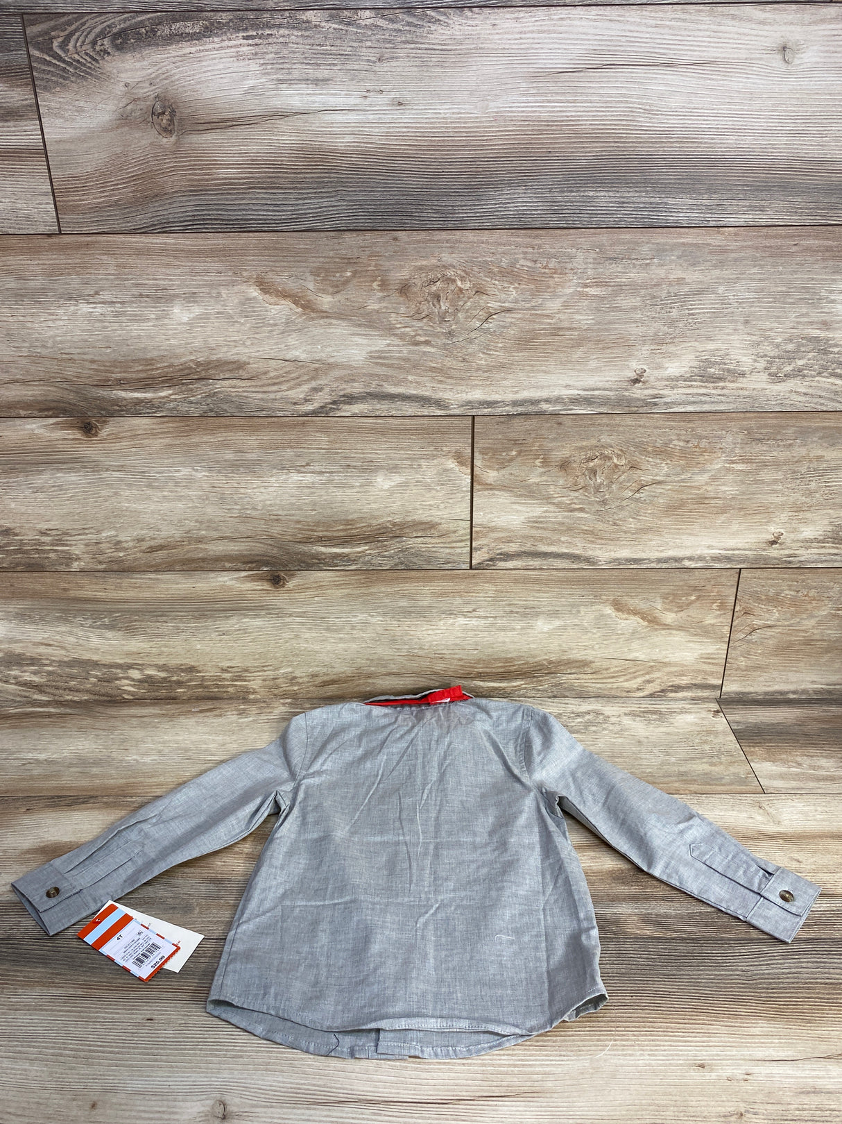 NEW Cat & Jack Button Up Shirt & Bow-Tie Set Grey sz 4T