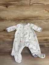 Little Me Animal Sleeper White sz Preemie