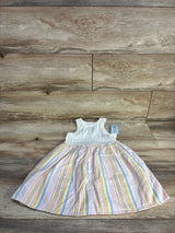 NEW Cat & Jack Striped Multicolored Tank Dress White sz 4T
