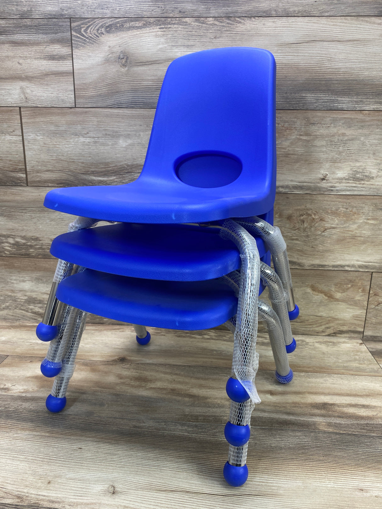 10" Stack Chair Ball Glide, 3Pk Blue