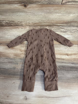 Modern Moments Tree Print Waffle Knit Coverall Brown sz 0-3m