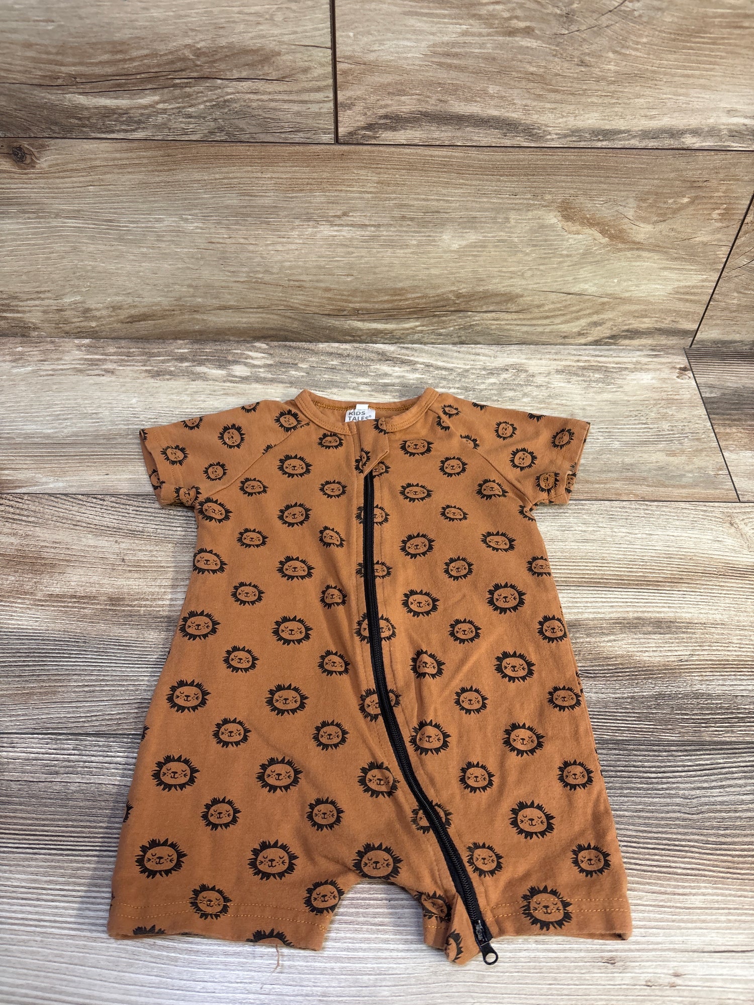 Kids Tales Lion Sleeper Shortie Romper Brown sz 0-3m