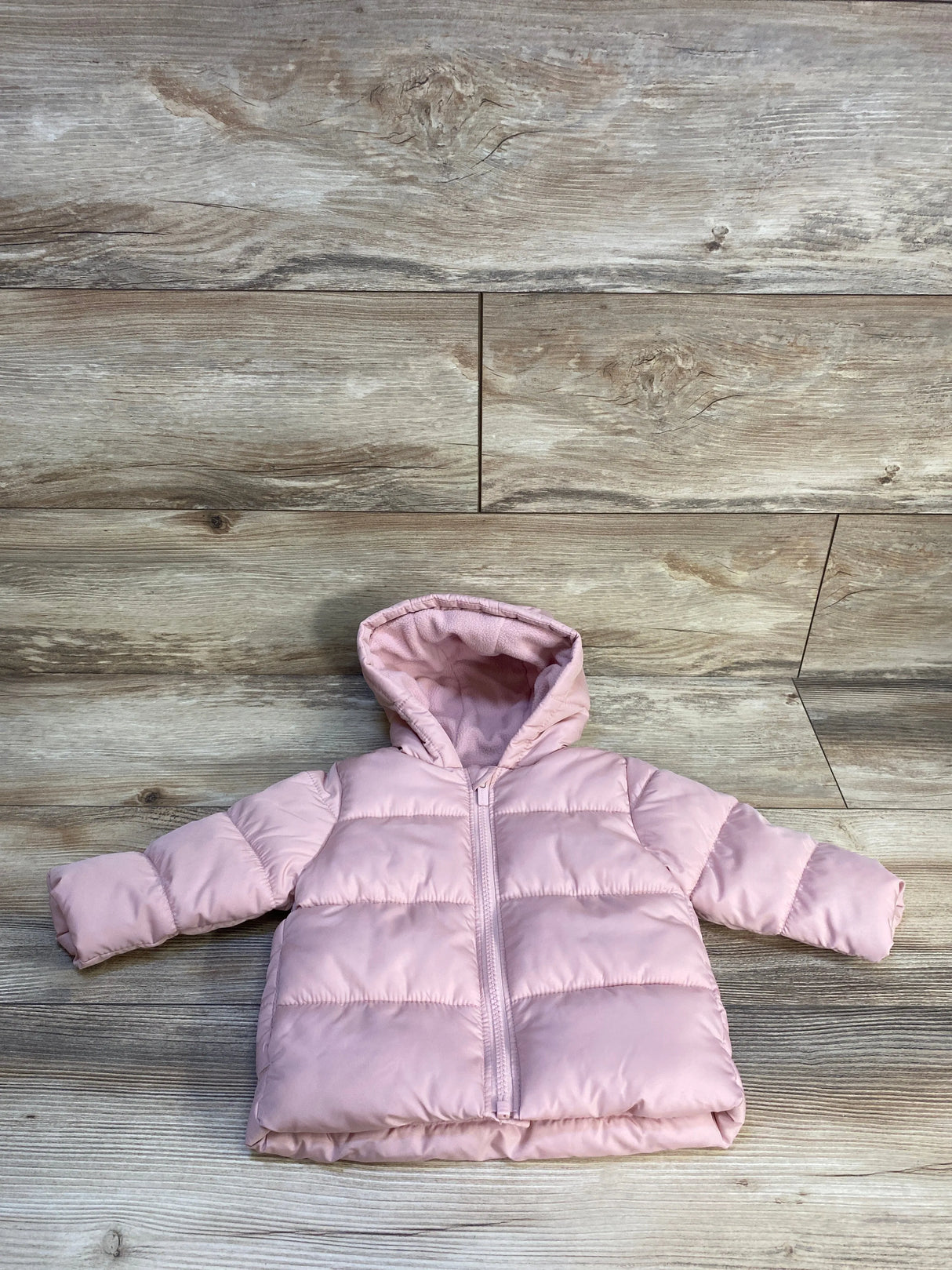 Old Navy Water-Resistant Hooded Critter Puffer Jacket Pink sz 6-12m