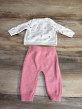 Little Me 2pc Textured Button Front Cardigan & Bottoms Set White sz 3m