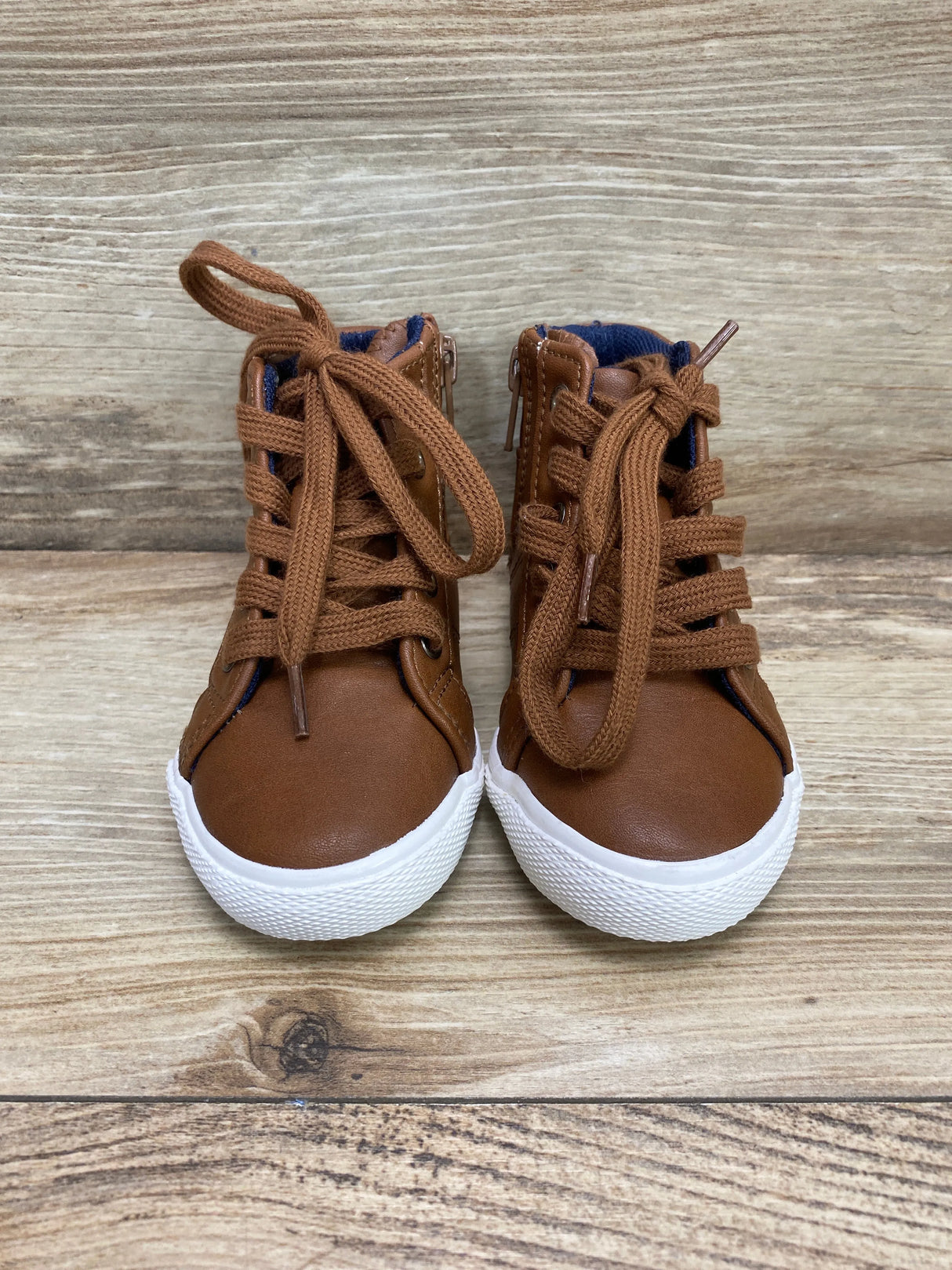 Cat & Jack Boys' Mateo High Top Sneakers Brown Sz 6c