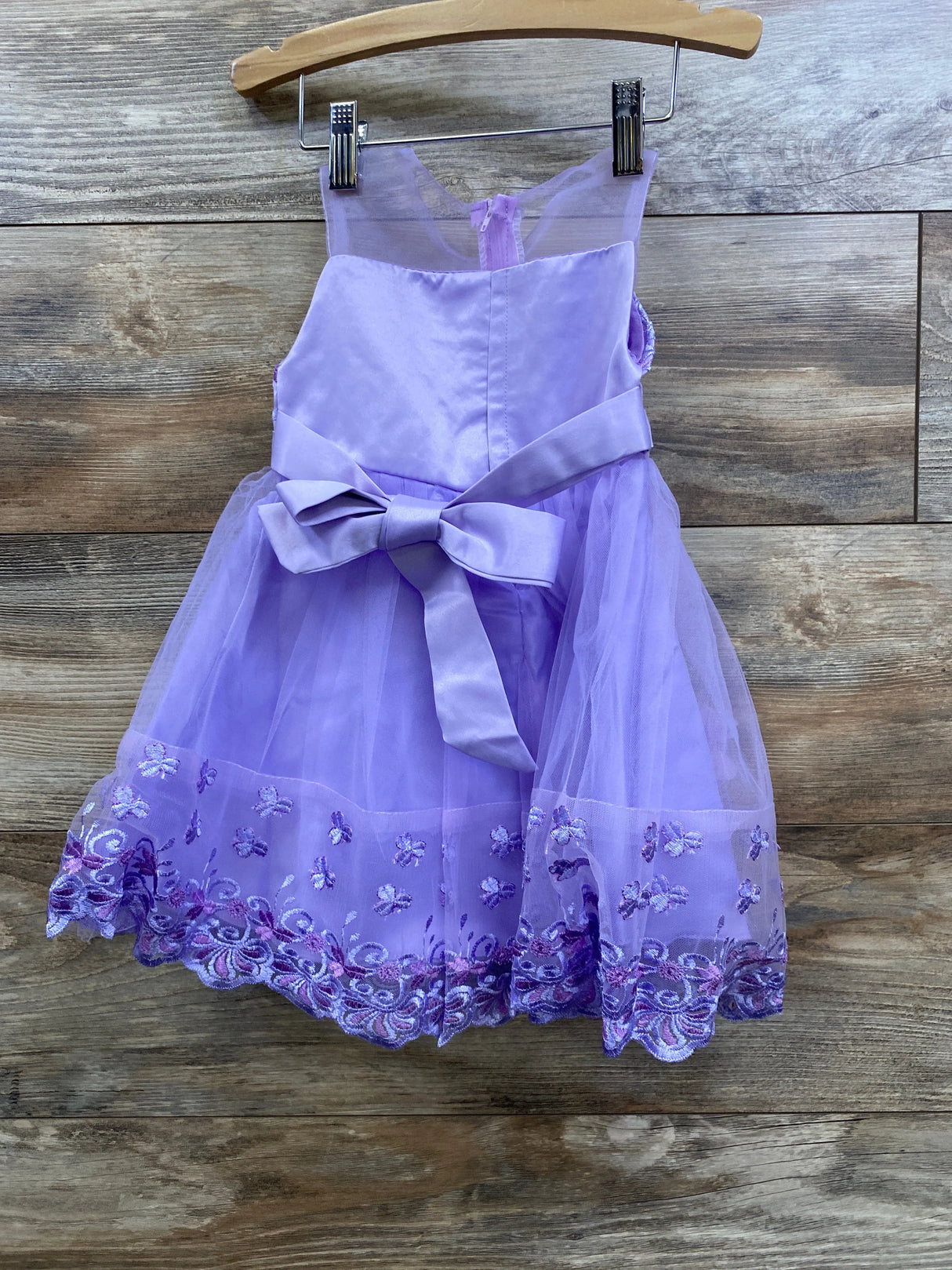 Floral Embroidered Mesh Dress Purple sz 12-18m