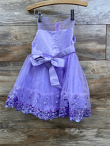Floral Embroidered Mesh Dress Purple sz 12-18m
