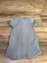 Little One Shop Button-Front Ribbed Shortie Romper Blue sz 18-24m