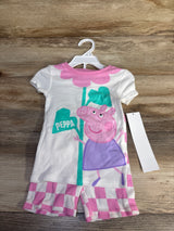 NEW Peppa Pig 2pc Pajama Set White sz 3T